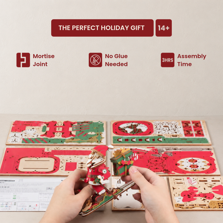 Gravity Swing Santa on Skis 3D Wooden Puzzle – view 4