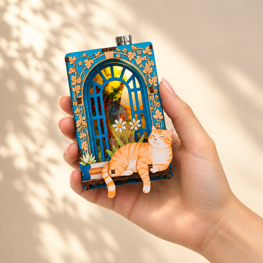 Lazy Cat 3D Wooden Puzzle Fridge Magnet – view 2