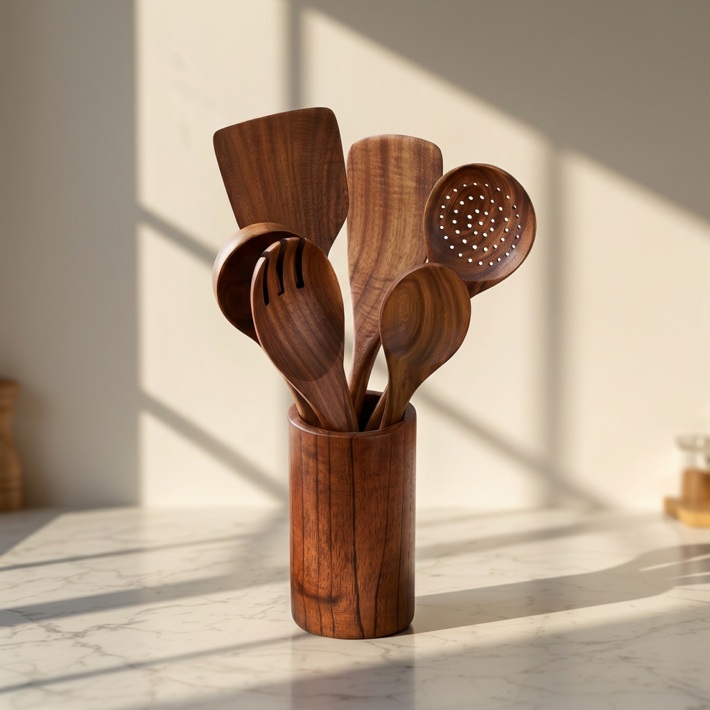 Teak Wood Utensil Set 7PC – view 2