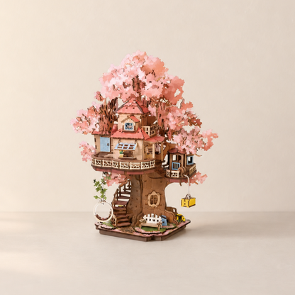Sakura Blossom Tree House 3D Wooden Puzzle
