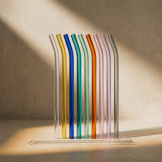 Multi-Coloured Glass Straws