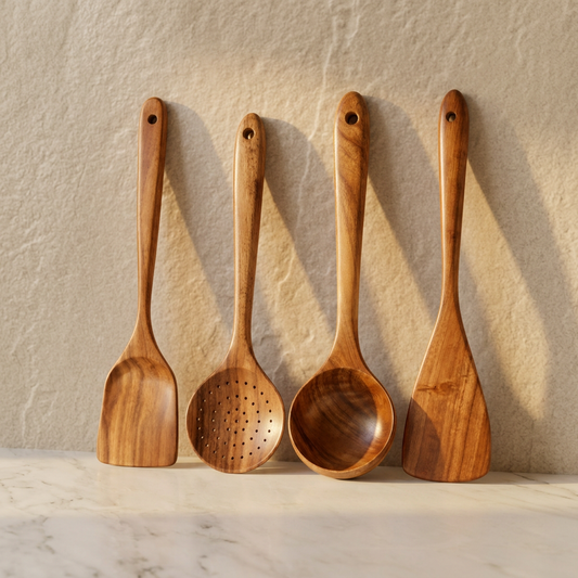 Teak Wood Utensil Set 4pc