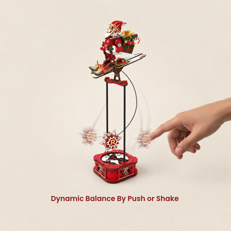 Gravity Swing Santa on Skis 3D Wooden Puzzle – view 3