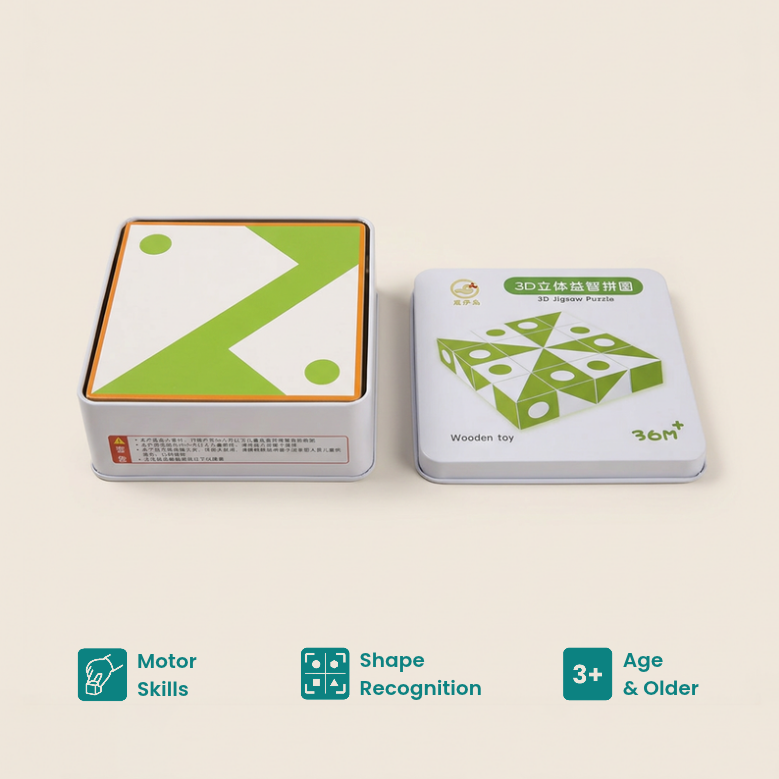 Geometric Shape 3D Wooden Puzzle – view 3