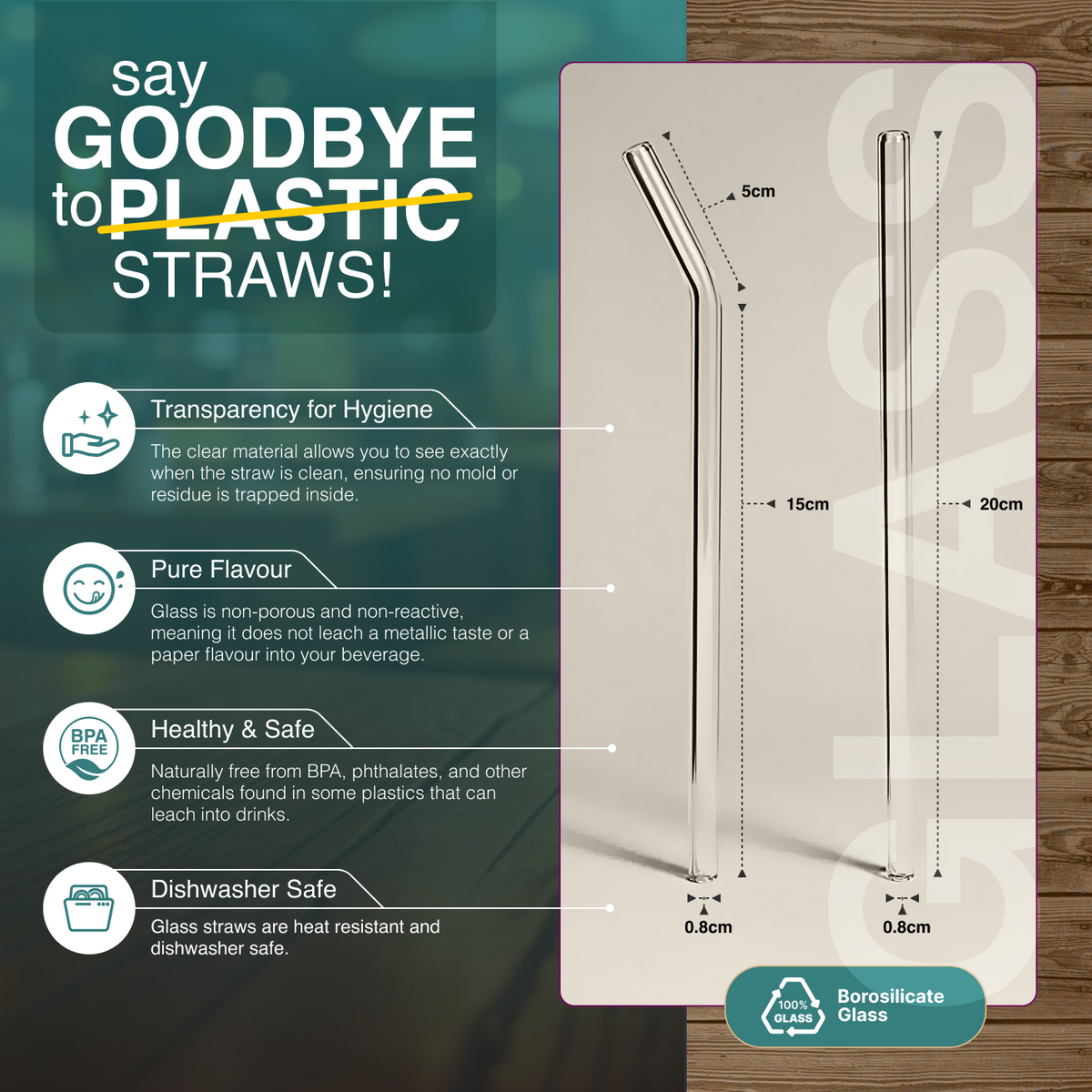 Reusable Glass Straw Set – view 5