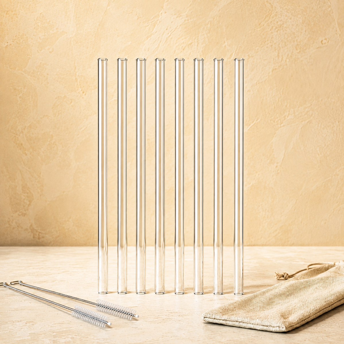 Reusable Glass Straw Set