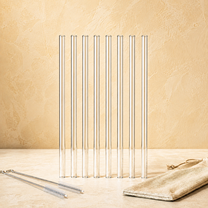 Reusable Glass Straw Set