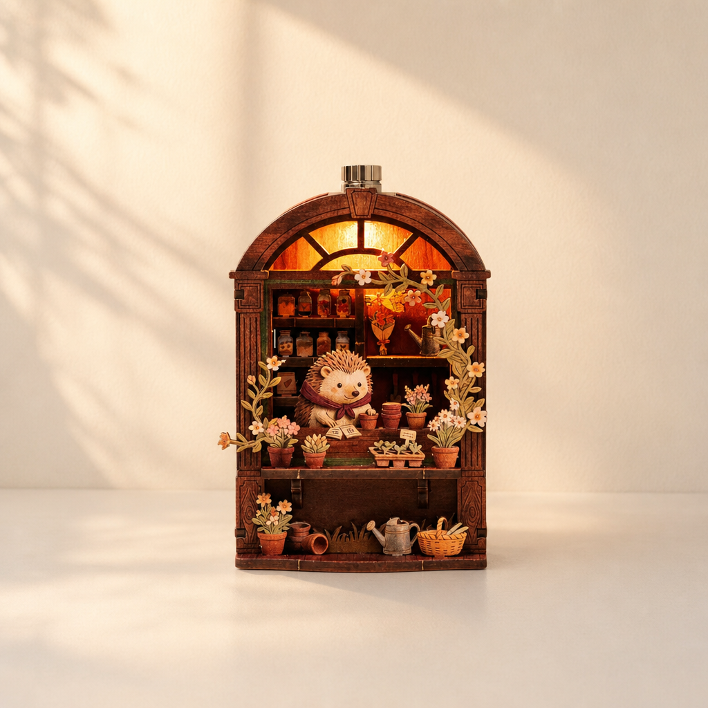 Hedgehog Flower Shop 3D Wooden Puzzle