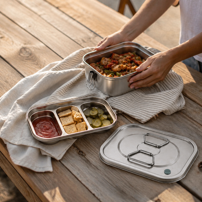 Large Double-Layer Stainless Steel Lunch Box – view 4