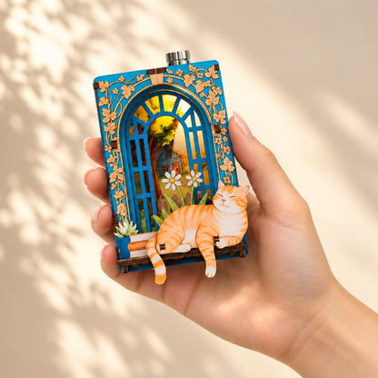 Lazy Cat 3D Wooden Puzzle Fridge Magnet – view 2