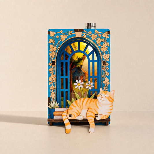 Lazy Cat 3D Wooden Puzzle Fridge Magnet