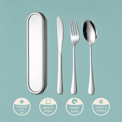 Stainless Steel Travel Cutlery Set 4pc – view 3
