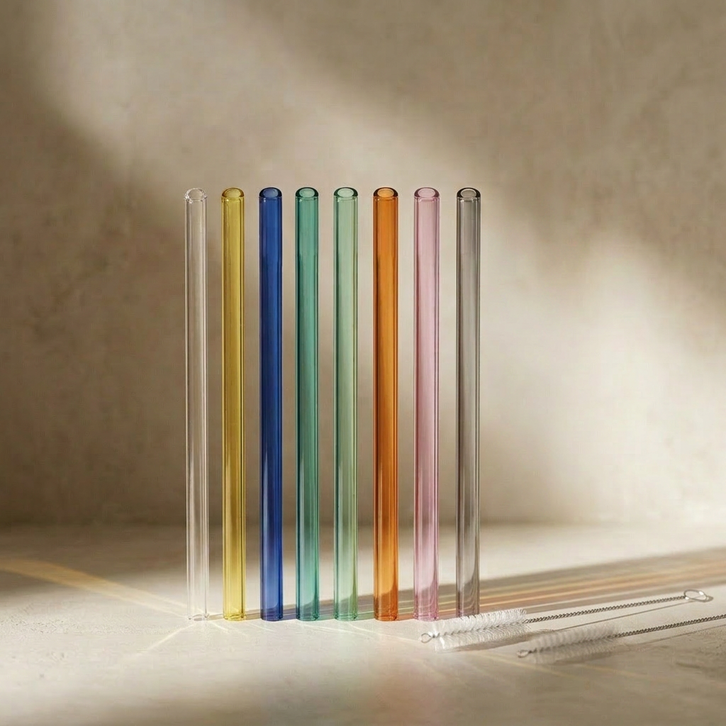 Multi-Coloured Glass Straws – view 2