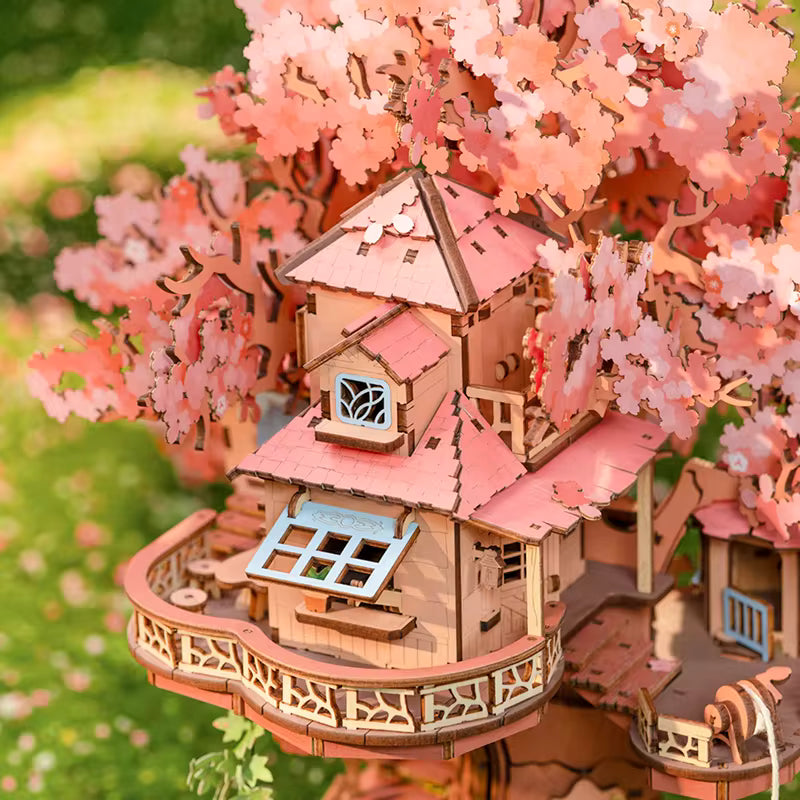 Sakura Blossom Tree House 3D Wooden Puzzle – view 3
