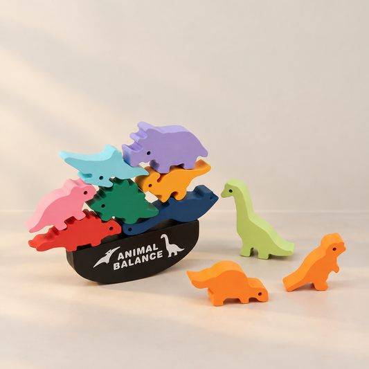 Wooden Animal Balance Stacking Game