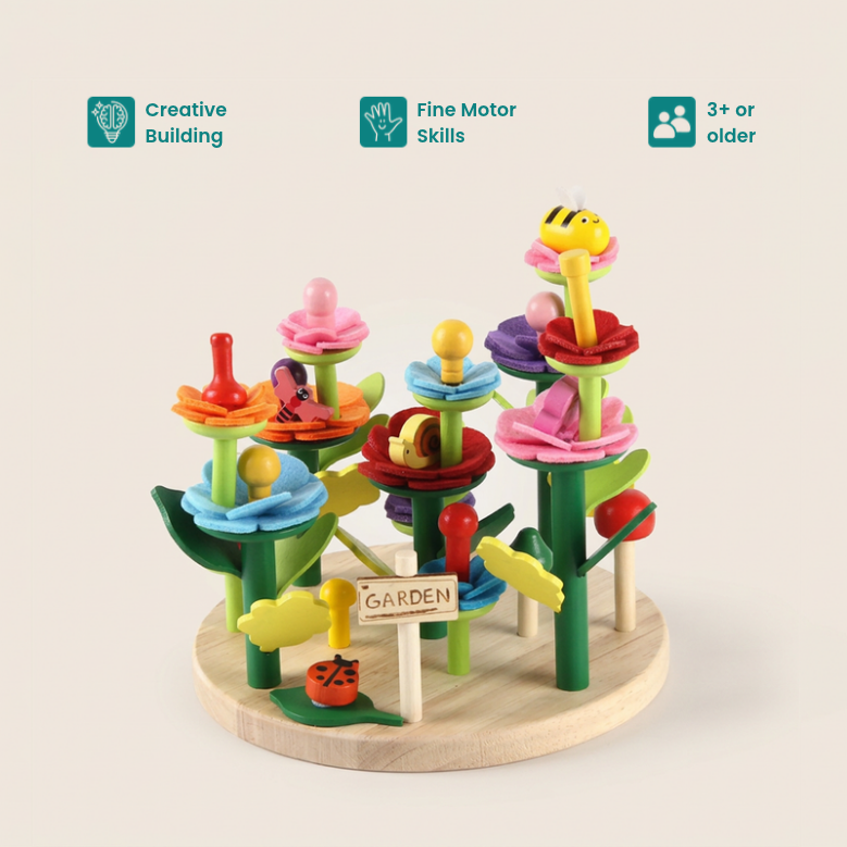 Wooden Flower Garden Stacking Toy – view 2