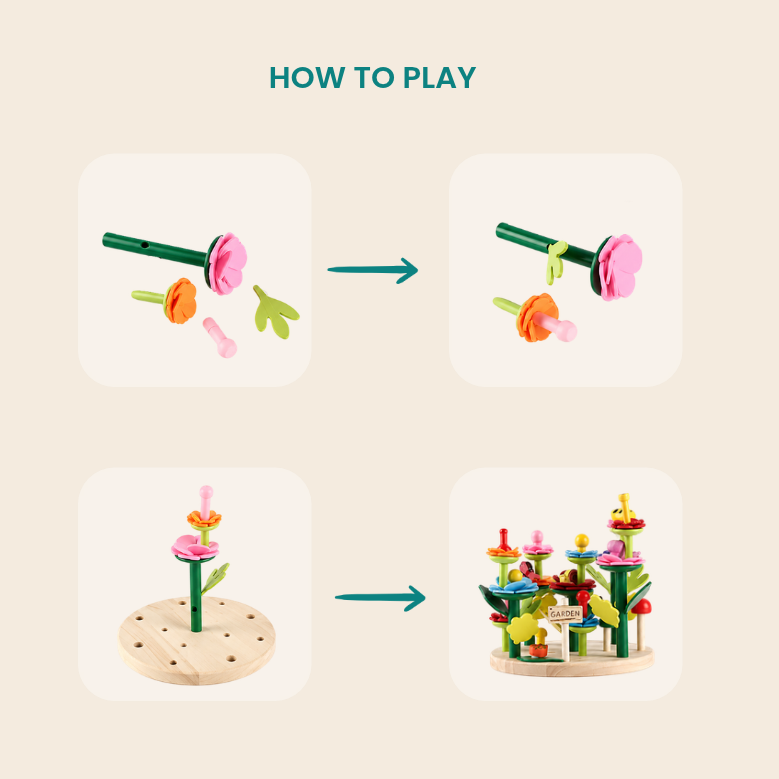 Wooden Flower Garden Stacking Toy – view 3
