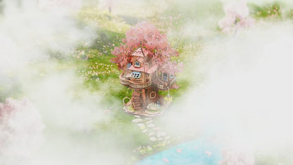 SAKURA BLOSSOM TREE HOUSE 3D WOODEN PUZZLE
