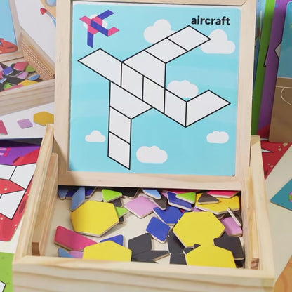 MAGNETIC WOODEN GEOMETRIC SHAPE PUZZLE